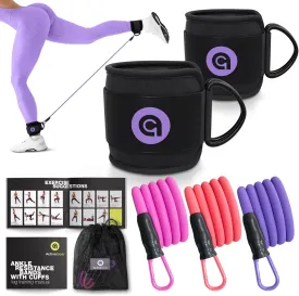 ActiveGear Ankle Resistance Bands with Cuffs - Ideal for Glutes, Legs & Core Workouts, Kickback Ankle Strap Set for Home Workout Equipment & Gym Fitness for Women and Men ActiveGear Ankle Resistance Bands with Cuffs - Ideal for Glutes, Legs & Core Workouts, Kickback Ankle Strap Set for Home Workout Equipment & Gym Fitness for Women and Men