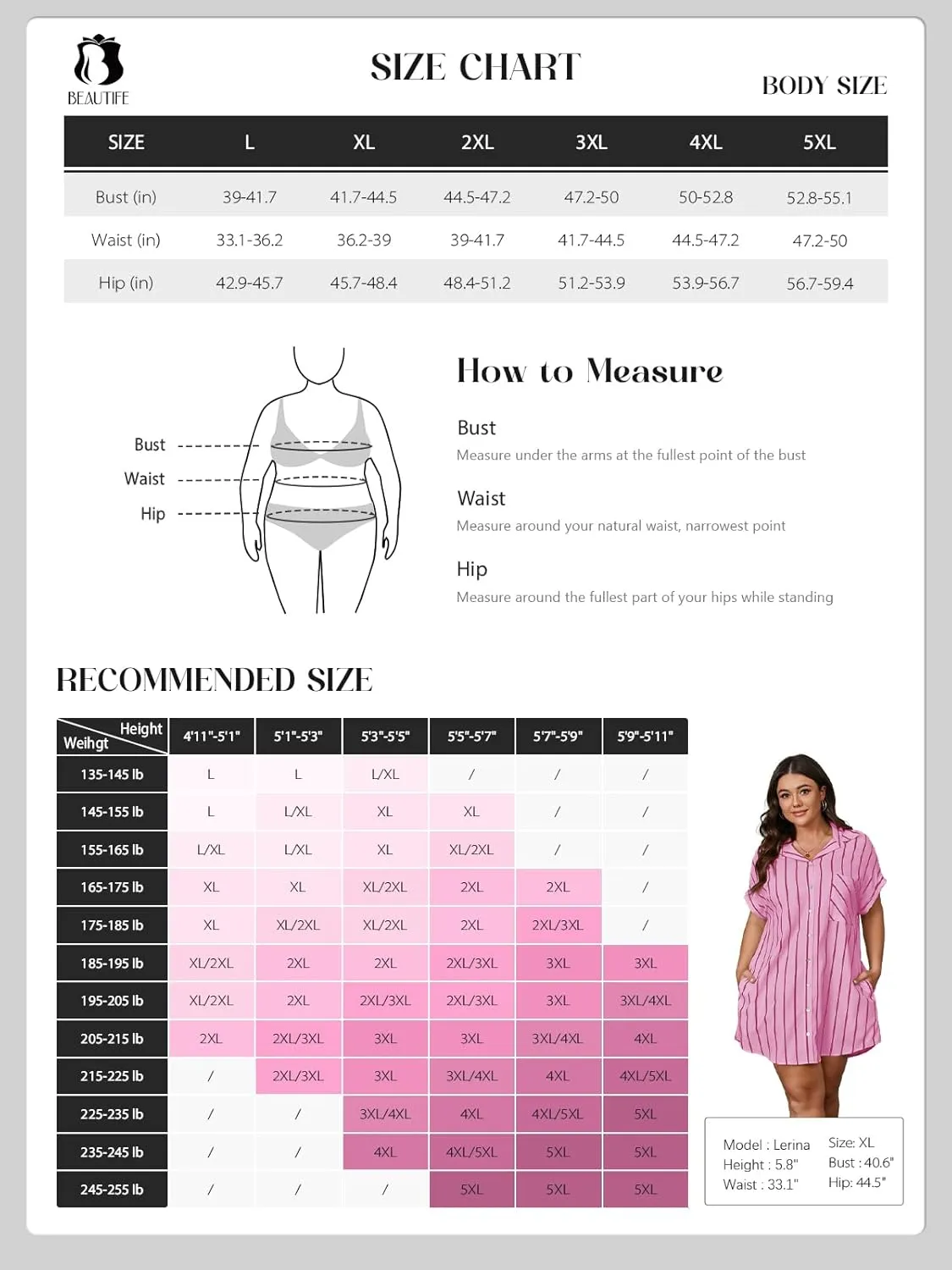 Beautife Women's Plus Size Button Down Shirt Dress Summer Striped Short Sleeve Casual Loose Fit Office Mini Dress
