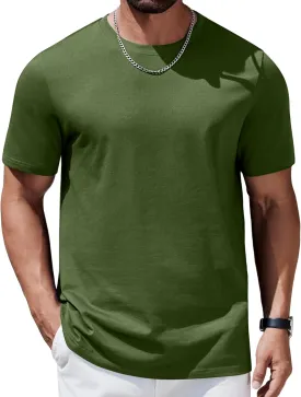 COOFANDY Mens T-Shirts 100% Cotton Heavyweight Premium Short Sleeve Shirt Crew Neck Basic Tshirt