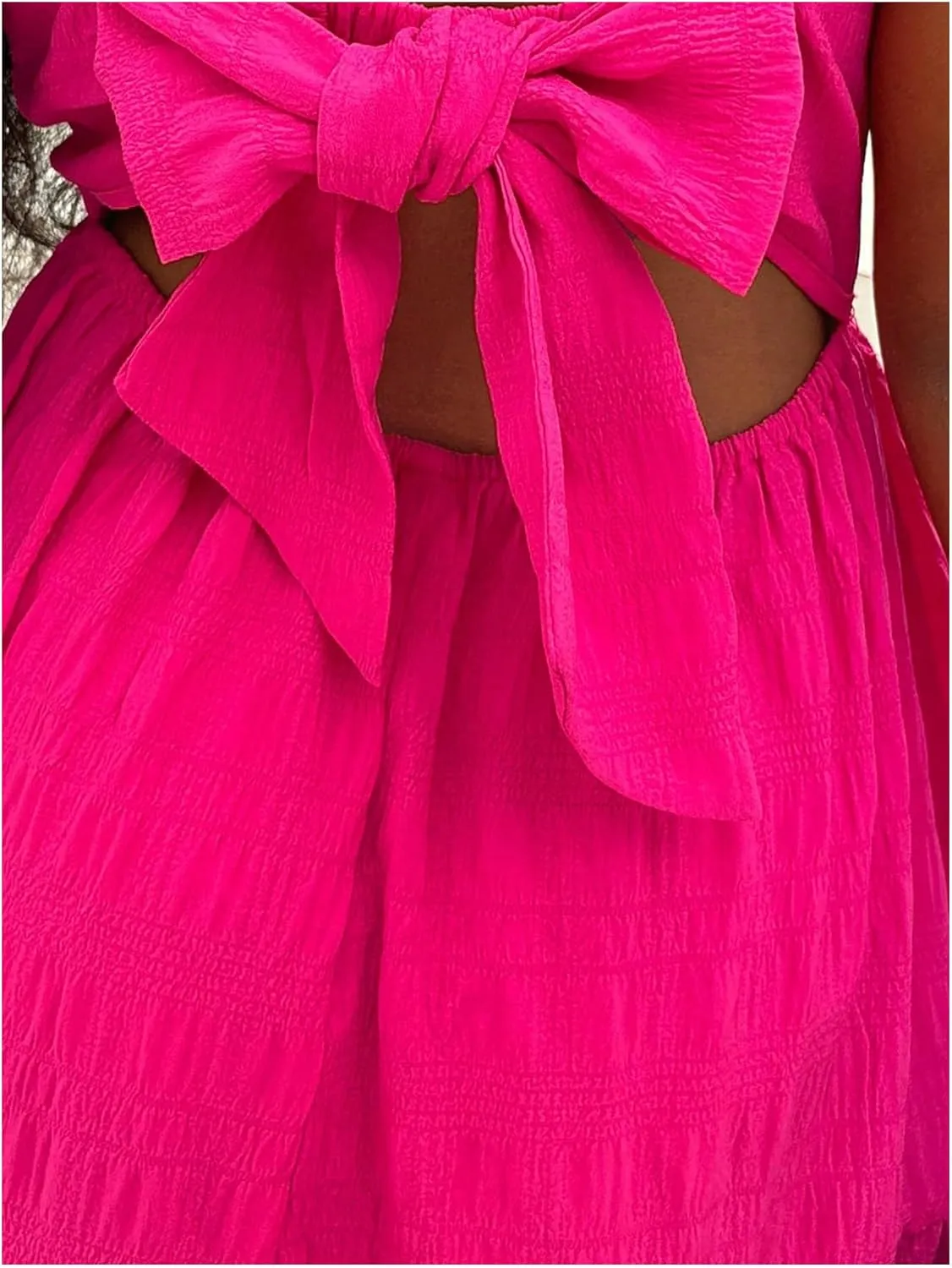 COZYEASE Girl's Boho Bowknot Backless Layered Ruffle Dress Sleeveless Smocked Flowy Maxi Vacation Dresses