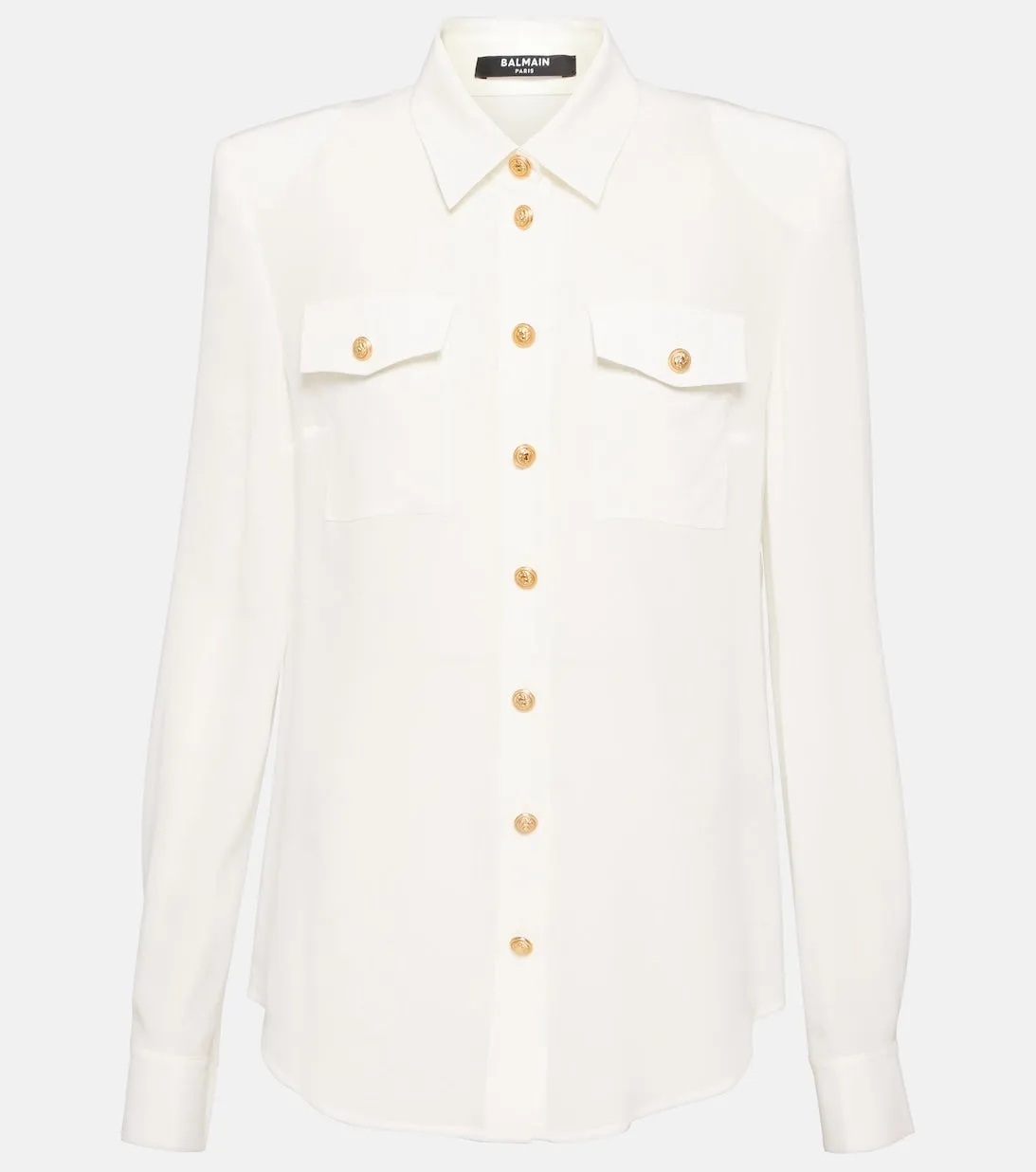 Crepe de Chine shirt BALMAIN, white
