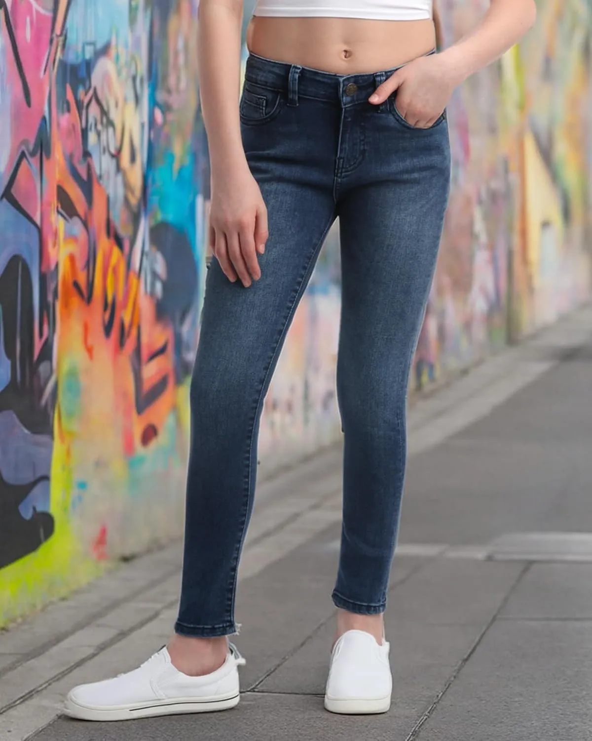 Jessica Simpson Girls Jeans - Comfort Stretch Skinny, Flare, Straight Cut Denim Jeans - Casual Pocket Jeans for Girls (4-16)