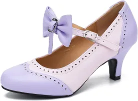 LIURUIJIA Women's Low Kitten Heel Mary Jane Oxfords Pumps Comfortable Ankle Strap Dress Shoes with Bow LIURUIJIA Women's Low Kitten Heel Mary Jane Oxfords Pumps Comfortable Ankle Strap Dress Shoes with Bow