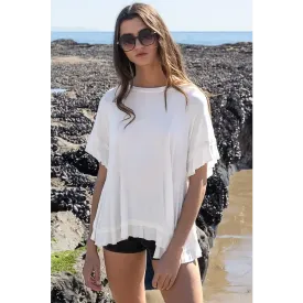 Peek-a-boo Ruffle Overlay Knit Top
