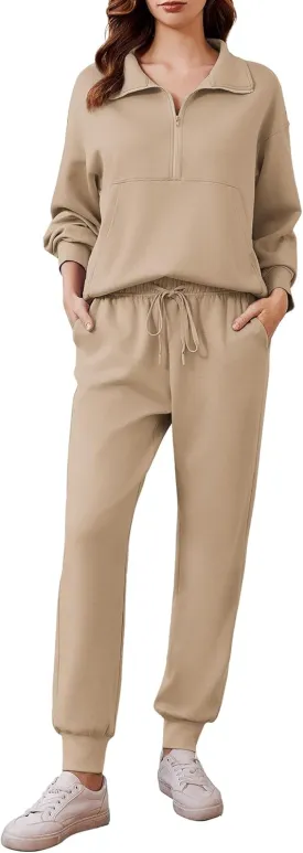 PINSPARK 2 Piece Sets for Women 2024 Fall Travel Outfits Long Sleeve Tracksuit Joggers Sets Half Zip Sweatsuit Matching Set PINSPARK 2 Piece Sets for Women 2024 Fall Travel Outfits Long Sleeve Tracksuit Joggers Sets Half Zip Sweatsuit Matching Set