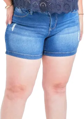 Royalty For Me Womens Women's Plus Size Wannabettabutt Side Slit Hem Shorts SustainableShorts