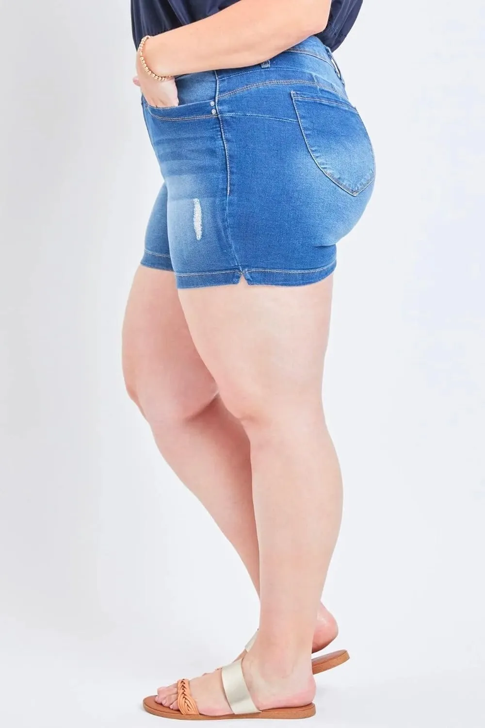 Royalty For Me Womens Women's Plus Size Wannabettabutt Side Slit Hem Shorts SustainableShorts