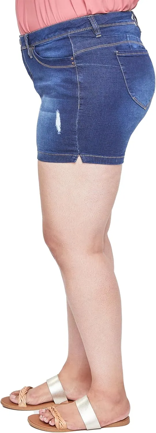 Royalty For Me Womens Women's Plus Size Wannabettabutt Side Slit Hem Shorts SustainableShorts