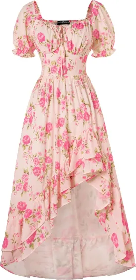 Scarlet Darkness Cottagecore Corset Dress Flowy Chiffon Floral Dresses for Women Scarlet Darkness Cottagecore Corset Dress Flowy Chiffon Floral Dresses for Women