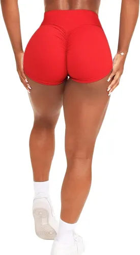 Scrunch Butt Gym Shorts High Waisted Workout Biker Shorts Running Athletic Booty Shorts for Women Black