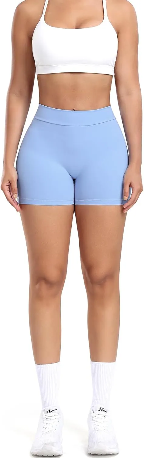 SEASUM Workout Shorts Women Sculpting V-Back Ruched Gym Shorts Booty Scrunch Butt Lifting Liz Yoga Deep V Back Shorts