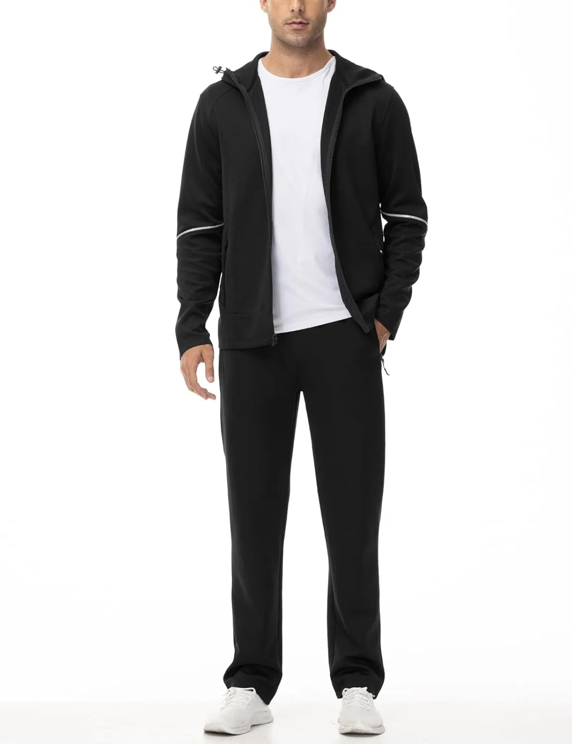 TBMPOY Men's Hooded Tracksuits Sweatsuits 2 Piece Sets Jogging Track Sweat Suit Workout Gym Warm Up Outfits with Hoodie