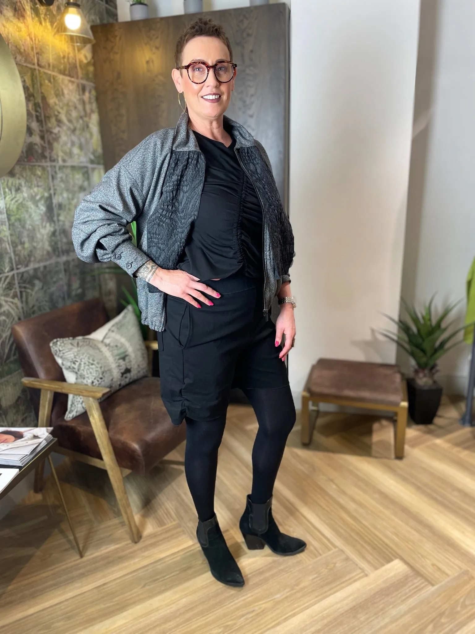 Tweed Blouse in Black