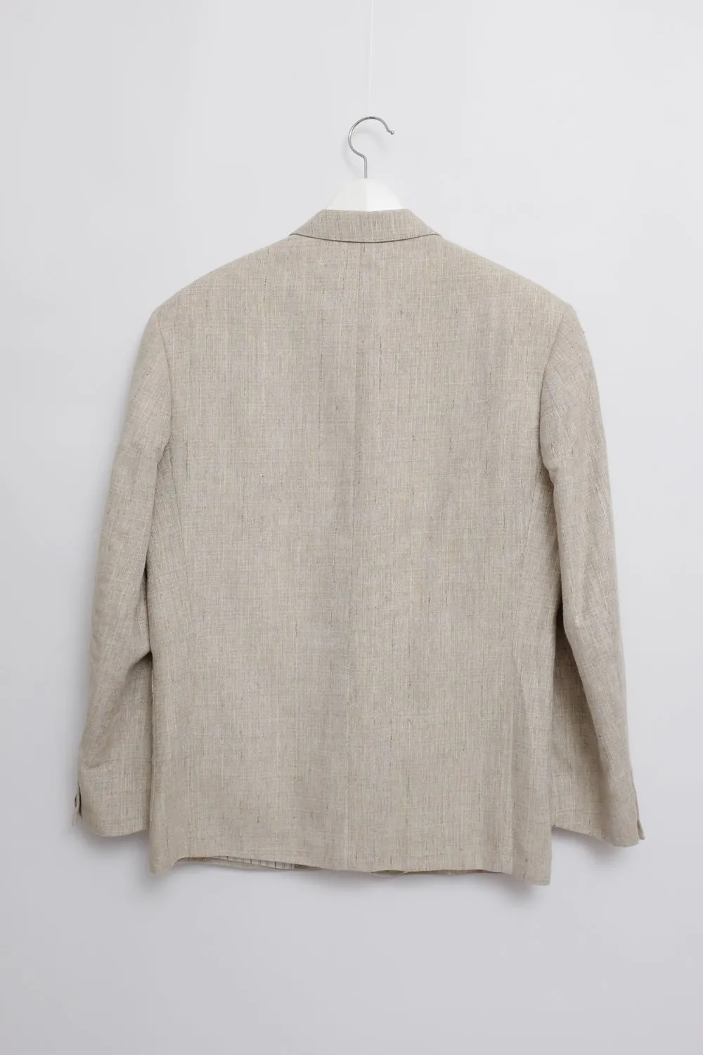 VINTAGE LINEN BLEND BEIGE BOXY BLAZER
