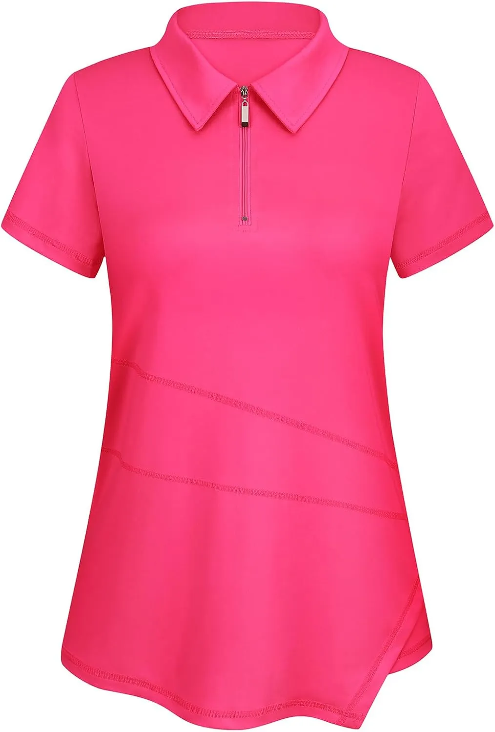 Viracy Women's Golf Shirt Short Sleeve Loose Fitting 1/4 Zip Up Polo Shirt UV Protection Fast Dry Athletic Tops S-3XL