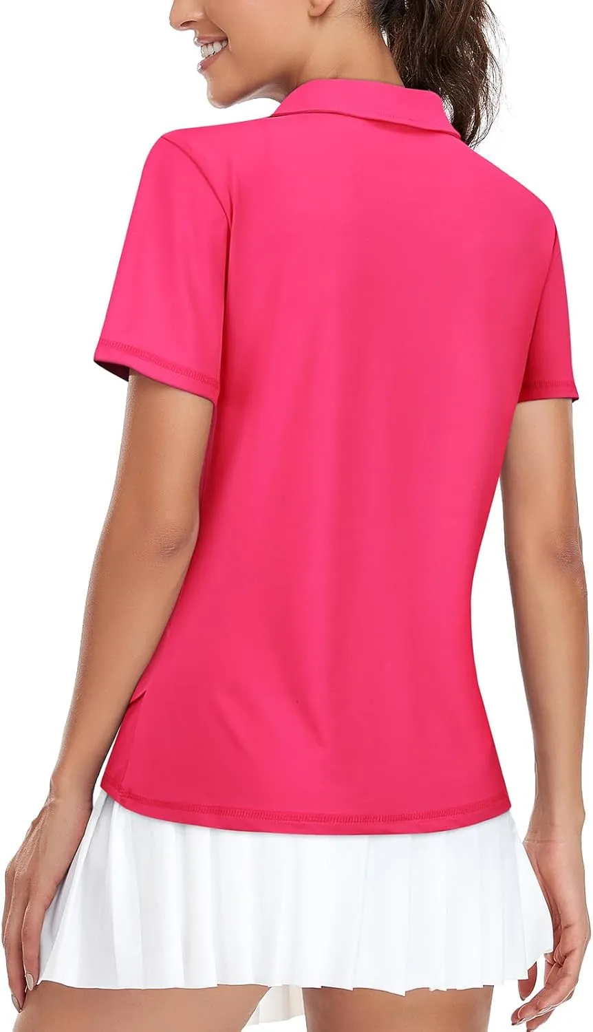 Viracy Women's Golf Shirt Short Sleeve Loose Fitting 1/4 Zip Up Polo Shirt UV Protection Fast Dry Athletic Tops S-3XL