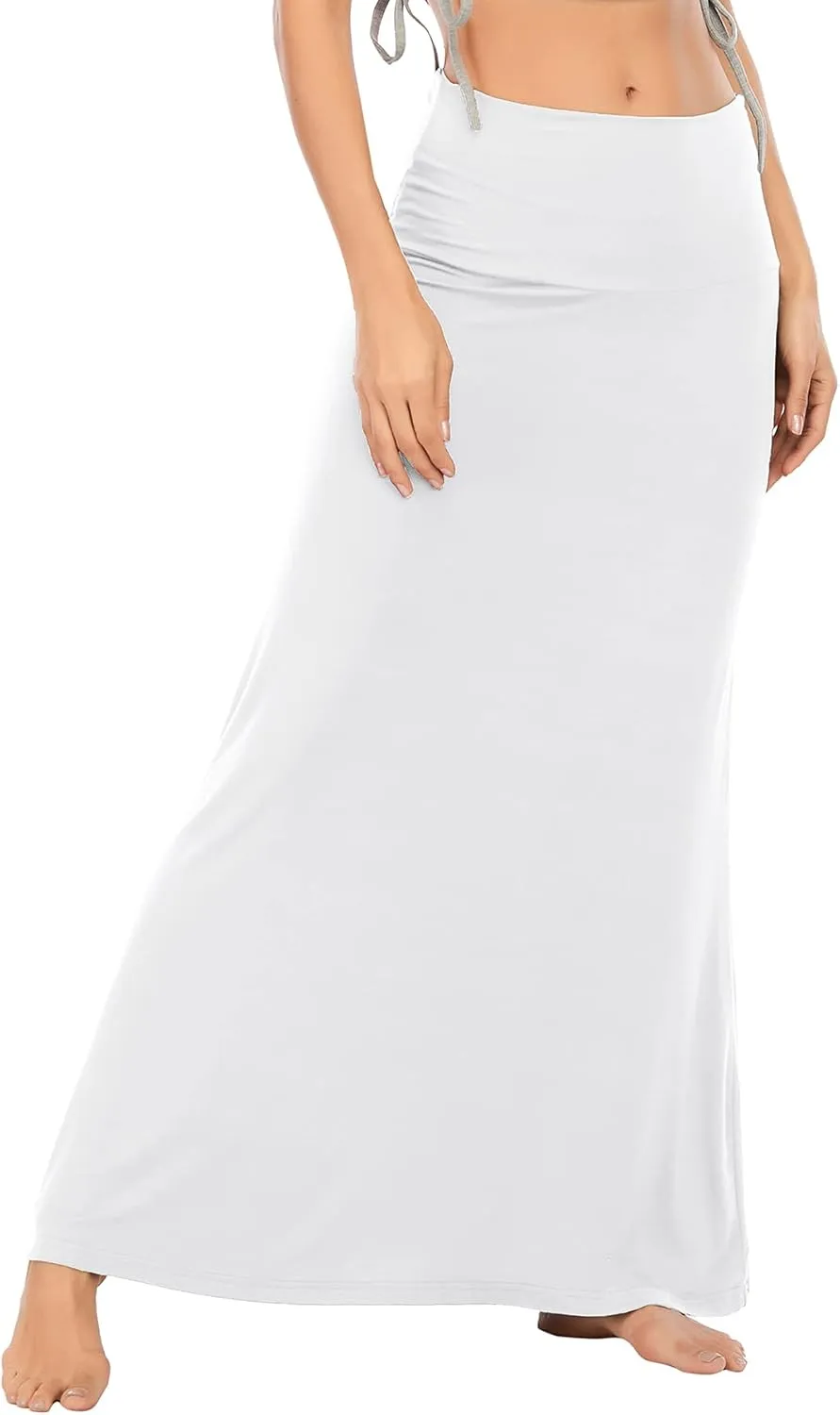 Zando Long Skirts for Women Trendy Dresses High Waisted Maxi Skirt Casual Workout Stretchy Flared Flower Skirt for Girls